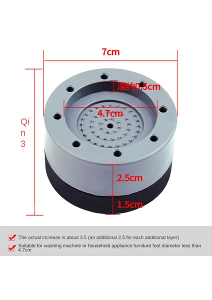Ξ Ny Ue Zhang 4 Adet Çamaşır Makinesi Boy Uzatma Pedleri Anti Pedleri Sessiz Kızak Yükseltici Mat Çamaşır Makinesi Kurutma Makinesi Destek Standı 8.5cm (Yurt Dışından)