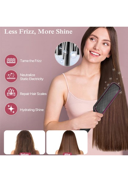 Ξ Ny Ue Zhang 2-In-1 Elektrikli Saç Düzleştirme Fırçası Tarak Curling Demir Düzleştirici Şekillendirici ile LCD Ekran Düz Tarak Ab Tak-C (Yurt Dışından)