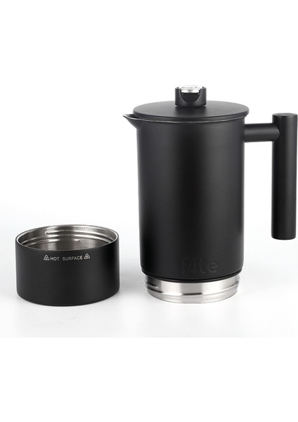 Ξ Ny Ue Zhang 1200ML Kahve Makinesi Paslanmaz Çelik Çift Duvar French Press, Kum Saati ve Termometre Kahve&çay Demleme Potu-B (Yurt Dışından)