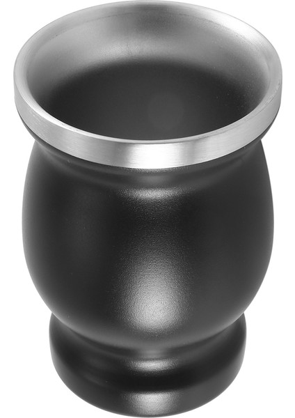Ξ Ny Ue Zhang Çift Duvar Paslanmaz Yerba Mate Çay Bardağı Seti Kahve Su Bardağı 2 Bombillas Pipet Kaşık ve Temiz Fırça 8 Oz Siyah (Yurt Dışından)