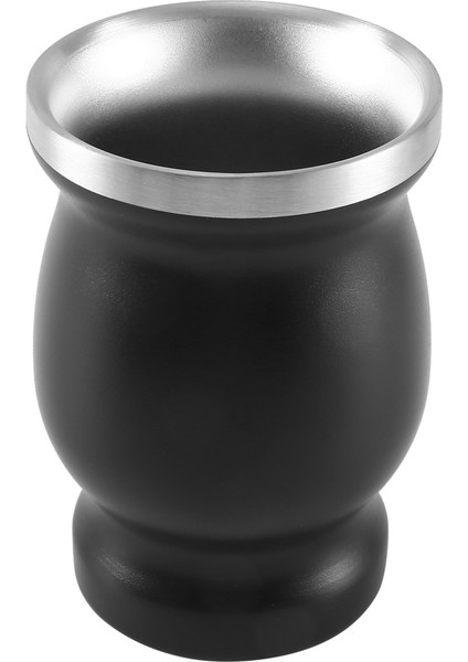 Ξ Ny Ue Zhang Çift Duvar Paslanmaz Yerba Mate Çay Bardağı Seti Kahve Su Bardağı 2 Bombillas Pipet Kaşık ve Temiz Fırça 8 Oz Siyah (Yurt Dışından)