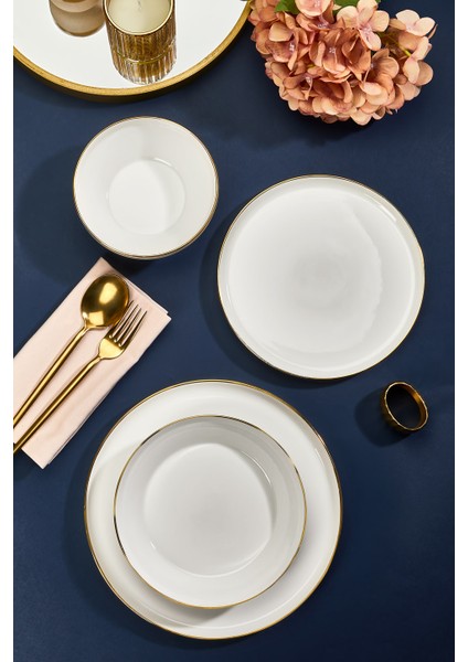 Carmina Altın Yaldız 24 Parça 6 Kişilik Porselen Yemek Takımı