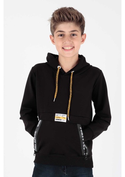 Erkek Çocuk Fermuarlu Kapüşonlu Sweatshirt AK15217