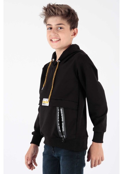 Erkek Çocuk Fermuarlu Kapüşonlu Sweatshirt AK15217