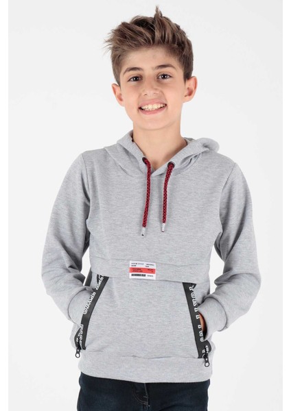 Erkek Çocuk Fermuarlu Kapüşonlu Sweatshirt AK15217