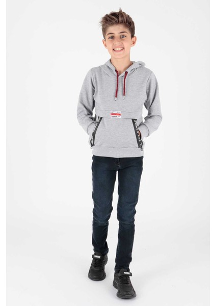 Erkek Çocuk Fermuarlu Kapüşonlu Sweatshirt AK15217