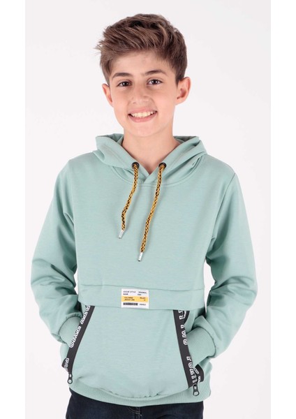 Erkek Çocuk Fermuarlu Kapüşonlu Sweatshirt AK15217