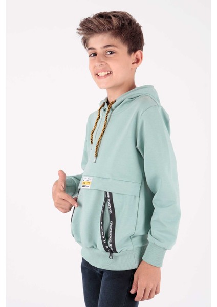 Erkek Çocuk Fermuarlu Kapüşonlu Sweatshirt AK15217