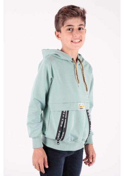 Erkek Çocuk Fermuarlu Kapüşonlu Sweatshirt AK15217