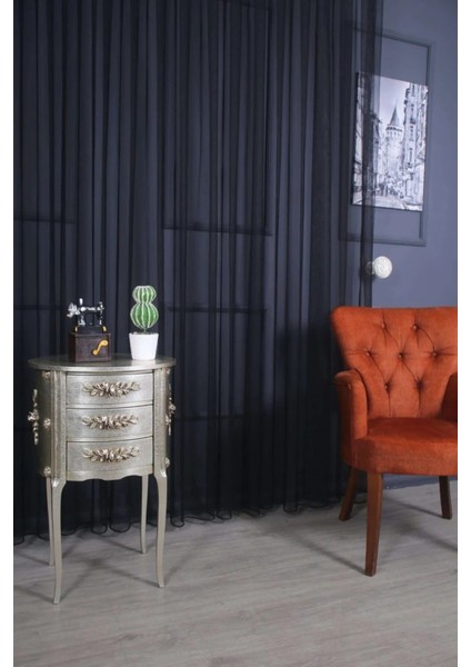 Siyah Grek Tül Perde Petek Zemin Gramajlı Etek Kurşunlu 1/3 Sık Pile fiyatları