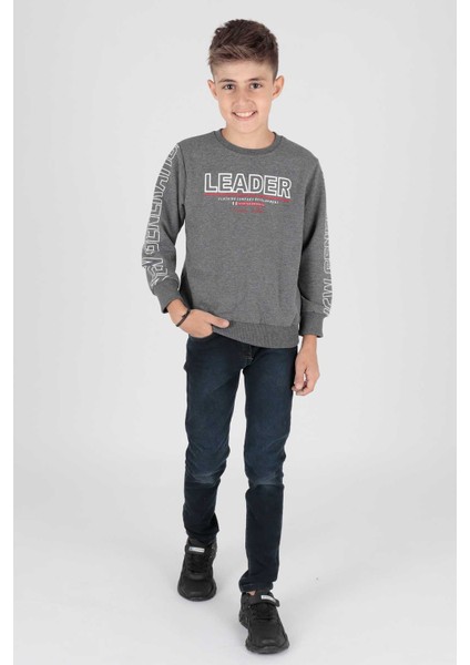 Erkek Çocuk Leader Baskılı Trend Sweatshirt AK15091 fırsatları