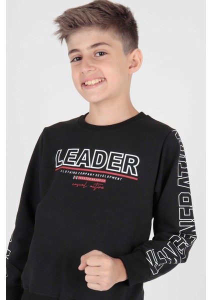 Erkek Çocuk Leader Baskılı Trend Sweatshirt AK15091 fırsatları