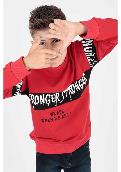Erkek Çocuk Strong Baskılı Trend Sweatshirt AK15106