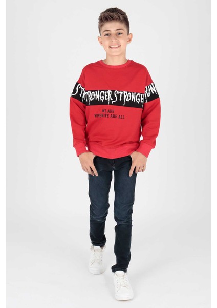 Erkek Çocuk Strong Baskılı Trend Sweatshirt AK15106