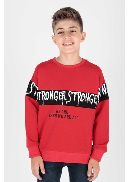 Erkek Çocuk Strong Baskılı Trend Sweatshirt AK15106