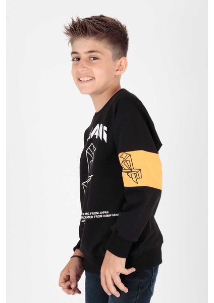 Erkek Çocuk Origami Baskılı Trend Sweatshirt AK15160 modelleri