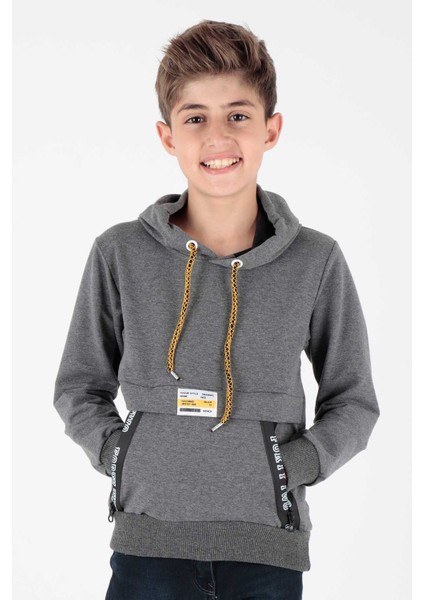 Erkek Çocuk Fermuarlu Kapüşonlu Sweatshirt AK15217