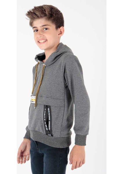 Erkek Çocuk Fermuarlu Kapüşonlu Sweatshirt AK15217