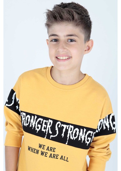 Erkek Çocuk Strong Baskılı Trend Sweatshirt AK15106