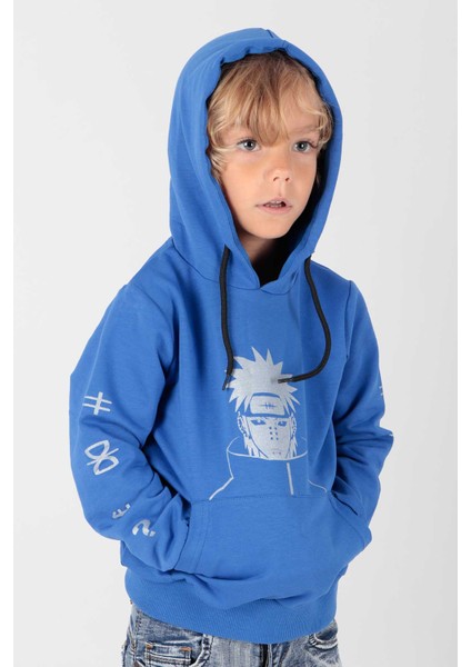 Kids Erkek Noruto Baskılı Sweat Uzun Kollu Kapşonlu Sweatshirt Pamuklu Hoodie AK222442