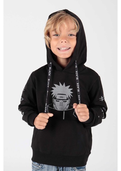 Kids Erkek Noruto Baskılı Sweat Uzun Kollu Kapşonlu Sweatshirt Pamuklu Hoodie AK222442