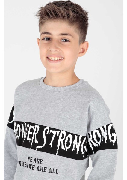 Erkek Çocuk Strong Baskılı Trend Sweatshirt AK15106 modelleri