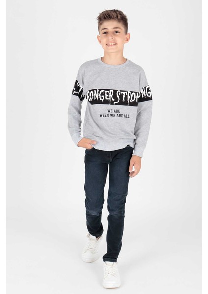 Erkek Çocuk Strong Baskılı Trend Sweatshirt AK15106 fırsatları