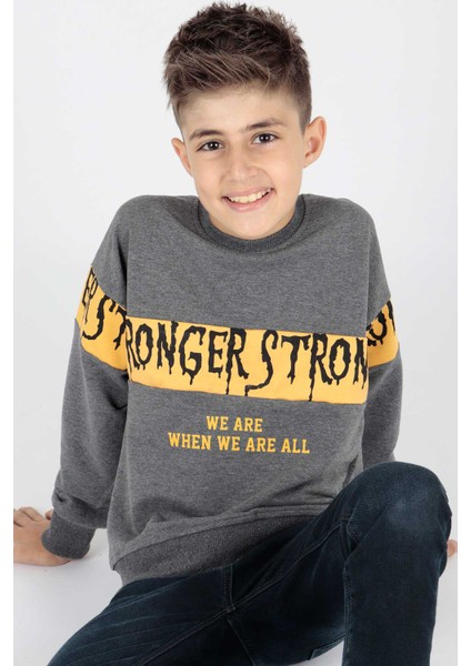 Erkek Çocuk Strong Baskılı Trend Sweatshirt AK15106 modelleri