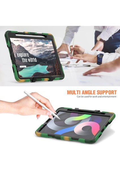 Apple iPad Air 4 Kılıf 10.9 2020 Yatay Standlı Zırh Özellikli Masaüstü Griffin Defender Kılıf (Model A2316,A2324,A2325,A2072) fırsatları