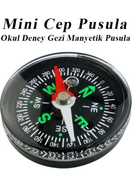 Mini Pusula 1 Adet Küçük Pusula Okul Deney Gezi Cep Pusulası Manyetik Pusula Plastik Öğrenci