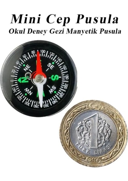 Mini Pusula 1 Adet Küçük Pusula Okul Deney Gezi Cep Pusulası Manyetik Pusula Plastik Öğrenci