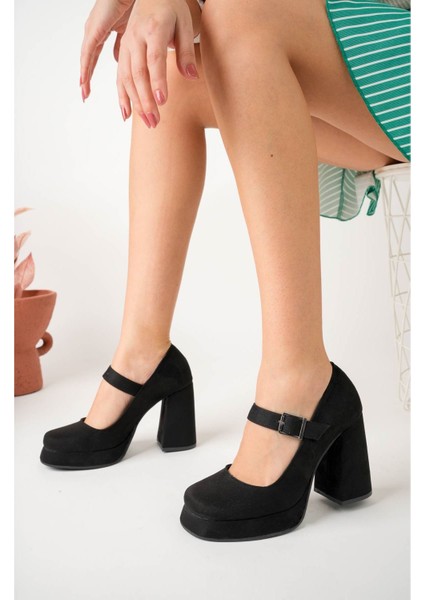 Dolgu Topuk Platform Siyah Süet Kadın Ayakkabı fiyatları