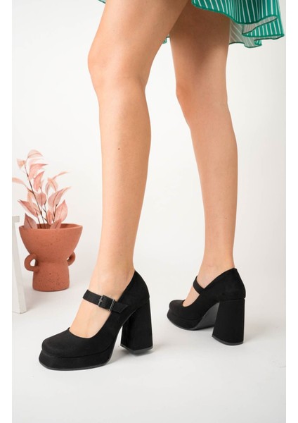 Dolgu Topuk Platform Siyah Süet Kadın Ayakkabı modelleri