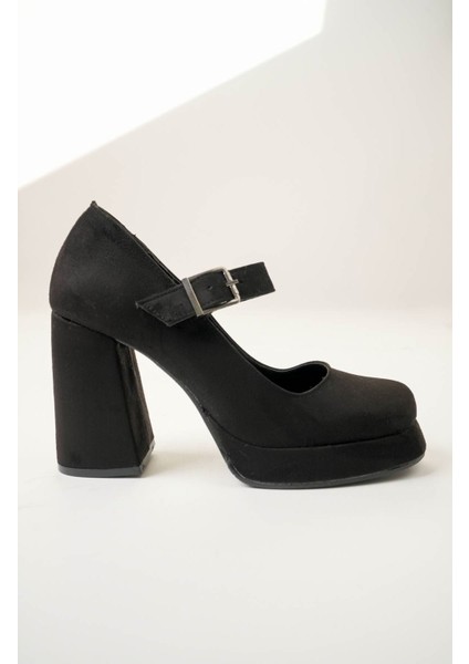 Dolgu Topuk Platform Siyah Süet Kadın Ayakkabı fırsatları