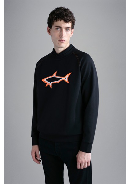 Erkek Marka Logolu Uzun Kollu Rahat Siyah Sweatshirt 13311933-011