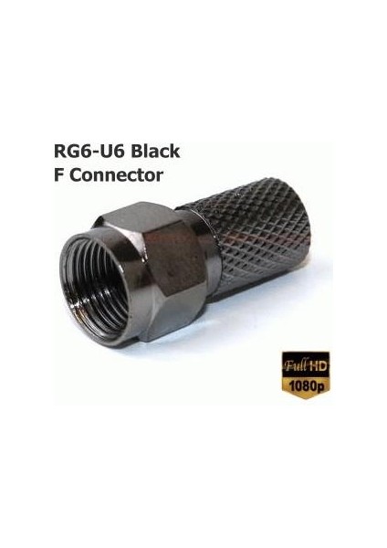 Rg6-U6 Black Contalı F Konnektör 100ADET