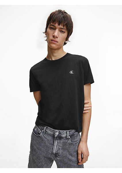 Erkek Regular Fit Kısa Kollu Yuvarlak Yaka Siyah T-Shirt J30J314544-Bae