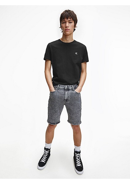 Erkek Regular Fit Kısa Kollu Yuvarlak Yaka Siyah T-Shirt J30J314544-Bae