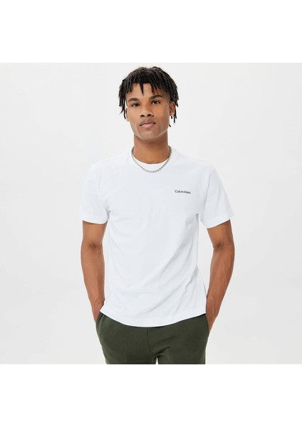 Erkek Kısa Kollu Pamuklu Beyaz T-Shirt K10K109894-Yaf