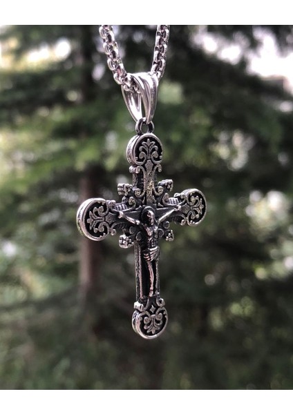 Vintage Haç Tasarım Isa Çarmıh Paslanmaz & Kararmaz Gotik 316L Çelik Erkek Kolye modelleri