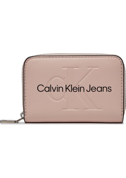 Calvin Klein Kadın Marka Logolu Deri Günlük Kullanım Pudra Cüzdan K60K607229-TFT