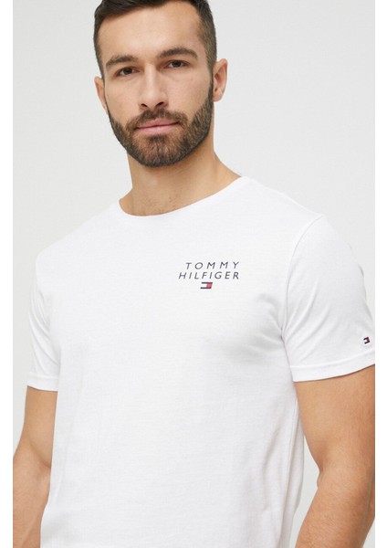 Erkek Dokuma Kumaş Kısa Kol Model Beyaz T-Shirt Um0Um02916-Ybr modelleri