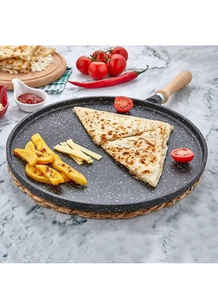 Erendemir Erato Granit Gözleme Steak Et Izgara Döküm Çift Taraflı Tava 36 cm 185