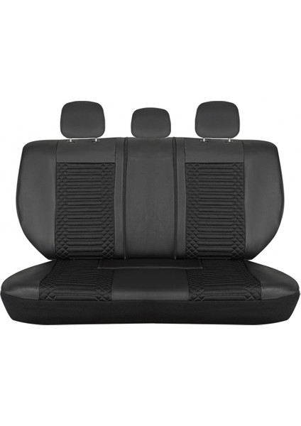 Renault Clio 5 Uyumlu Deri Oto Koltuk Kılıfı Ön/Arka 5li Set Live Seri Siyah