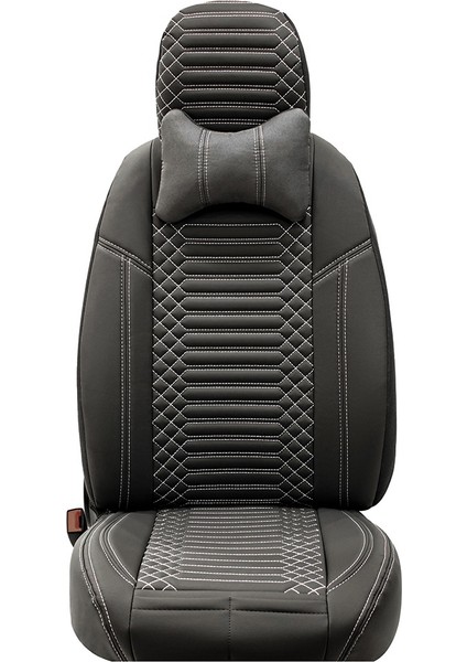 Seat Cordoba Uyumlu Deri Oto Koltuk Kılıfı Ön/Arka 5li Set Live Seri Füme