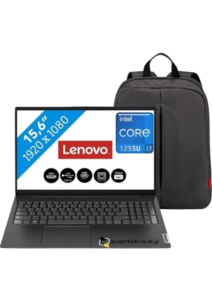 V15 G3 Intel Core I7-1255U 24GB 512 GB SSD Freedos 15.6" Fhd Klavye Işıklı Taşınabilir Bilgisayar 82TT00C6TX Çanta Hediye-Snertech