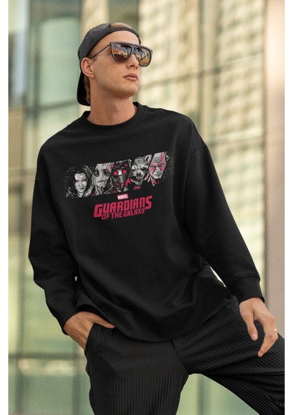 Marvel Evreni Karakterleri Baskılı Kapüşonsuz Sweatshirt, Unisex Oversize Marvel Baskılı Sweatshirt fiyatları