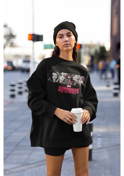 Marvel Evreni Karakterleri Baskılı Kapüşonsuz Sweatshirt, Unisex Oversize Marvel Baskılı Sweatshirt modelleri