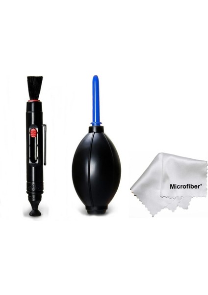 Lens , Objektif ve Fotograf Makinesi Temizleme Seti - Hava Pompası + Lenspen + Microfiber Bez