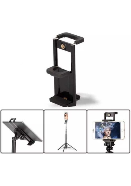 Çok Fonksiyonlu Tripod Başlığı Telefon ve Tablet Tutucu Başlık 2 In1